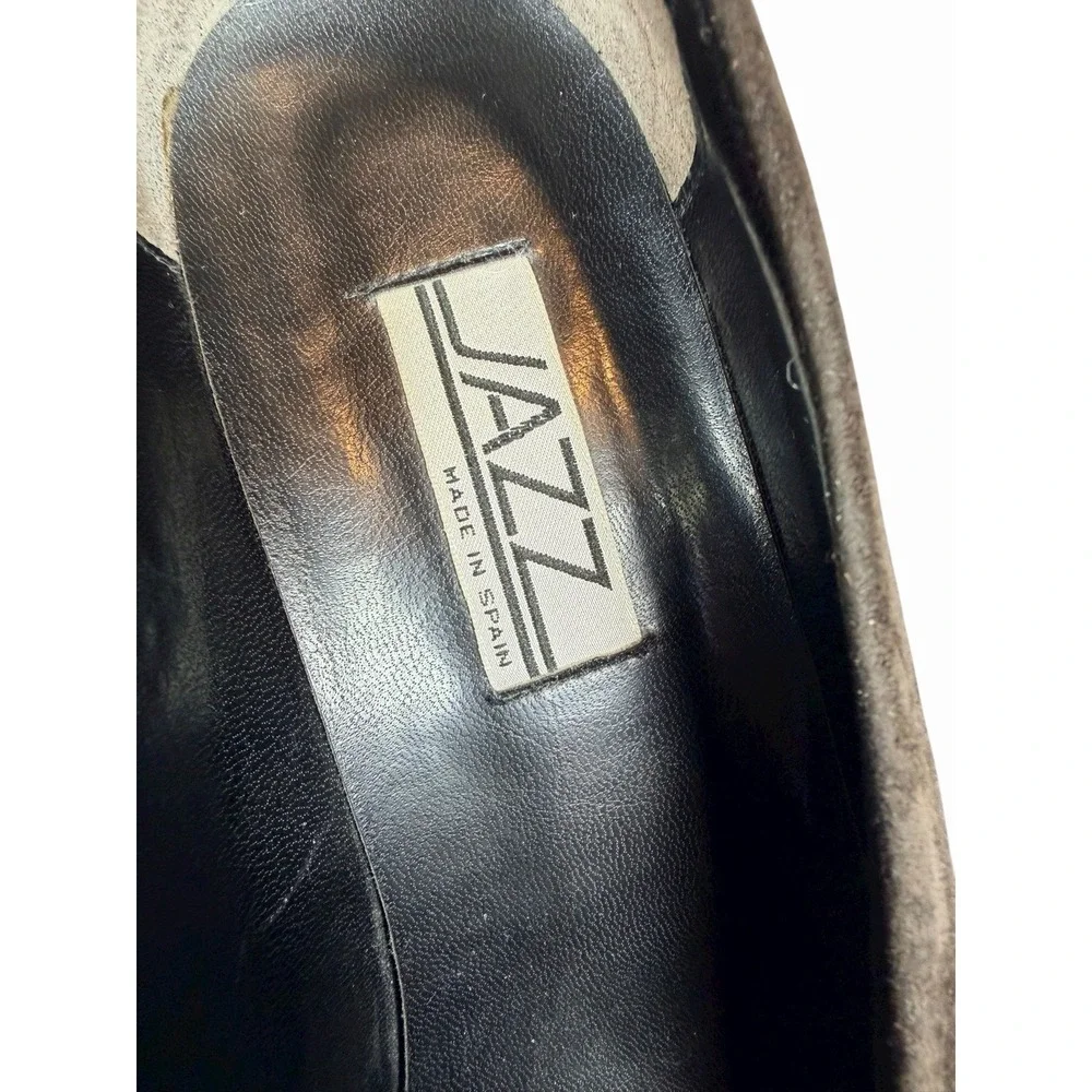 Vintage 90s Suede Kitten Heels JAZZ Made in Spain Brown Pointed Toe Pumps 10‎ M